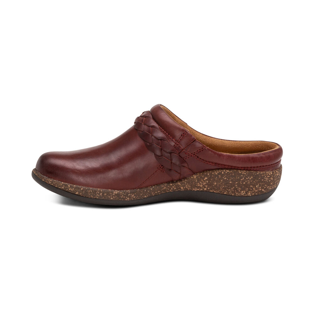 Aetrex Women's Libby Comfort Clogs - Burgundy | USA 173MFZM